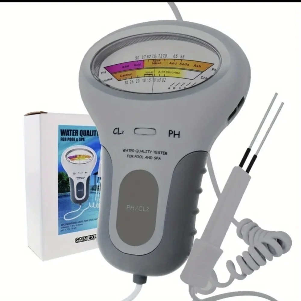 pH & chlorine meter, tester, pool spa aquarium bath gardening